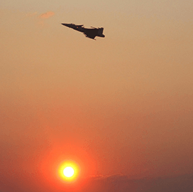 Military aircraft Saab jas 39 gripen sunset