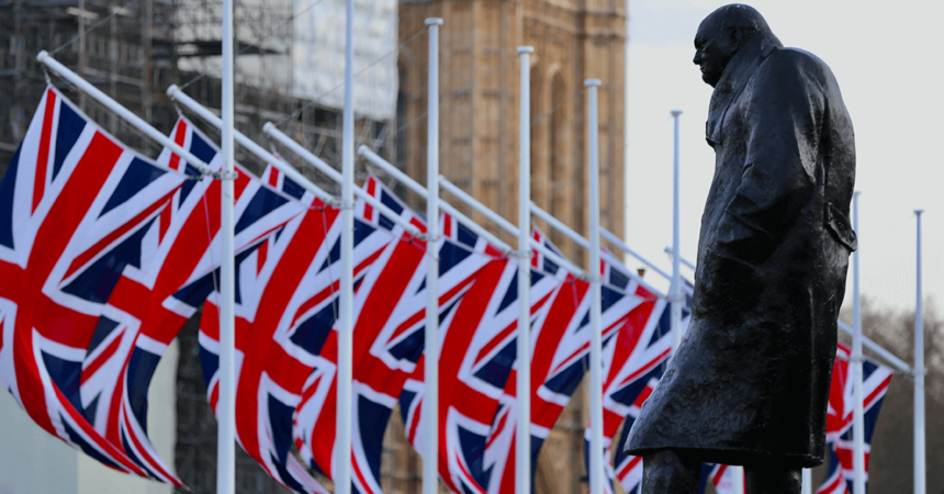 uk-background-checks uk flags statue of winston churchill