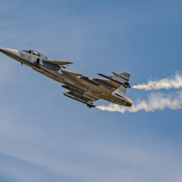 Saab JAS 39 Gripen jas 39 gripen with smoke on