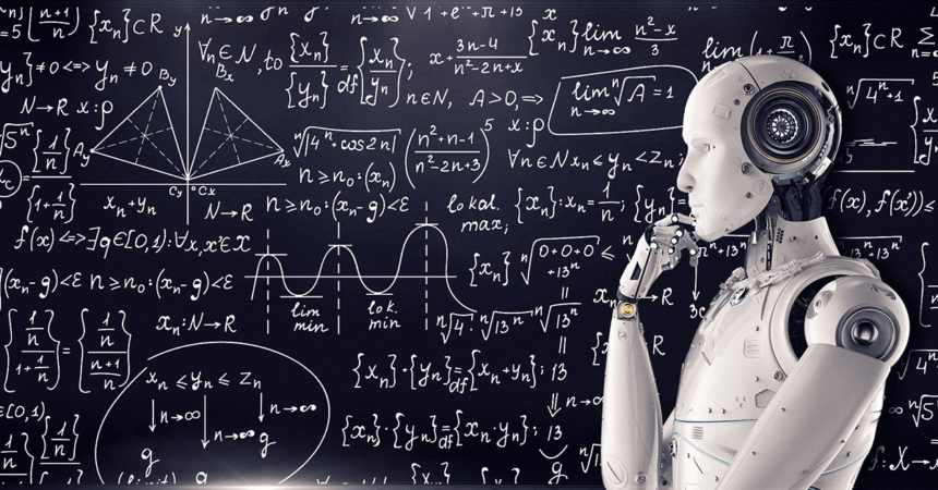 Artificial intelligence robot thinking