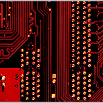 AI Powered Supercomputer red technology board design