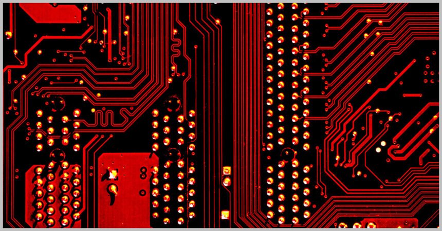 AI Powered Supercomputer red technology board design