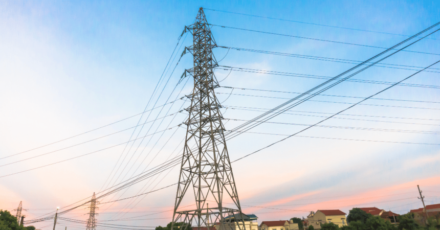 GE Vernova Upgrade's Kuwait’s Main Power Station electrical transmission tower