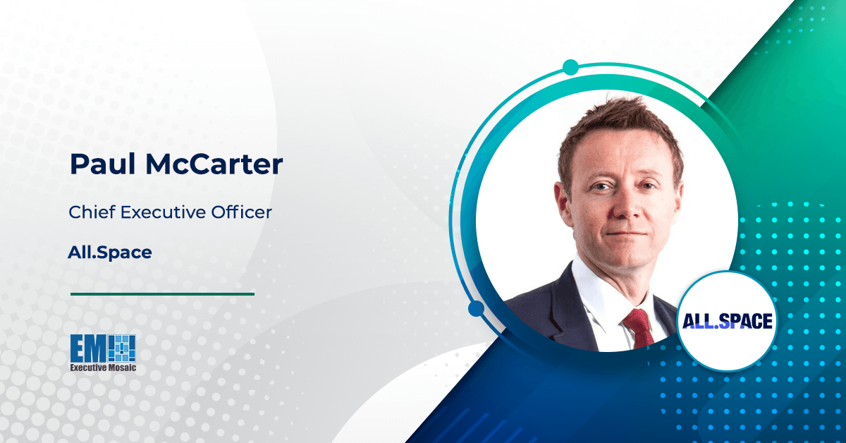 Paul McCarter, CEO, All.Space Paul McCarter Succeeds John Finney as All.Space CEO
