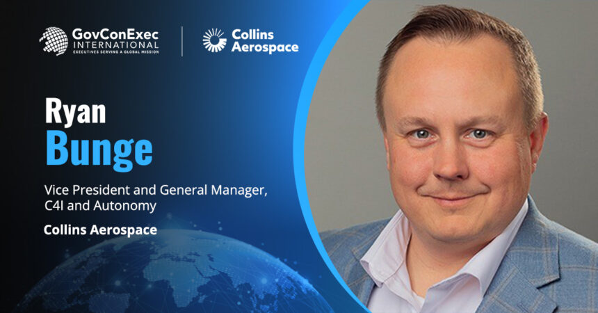 Ryan Bunge headshot. Collins Aerospace executive on NATO EW system contract win