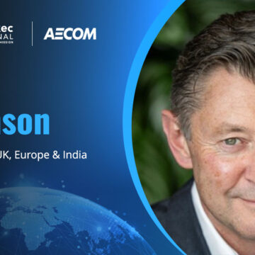 Ed Robinson headshot. UK army veteran and former T&T executive named AECOM regional defense head