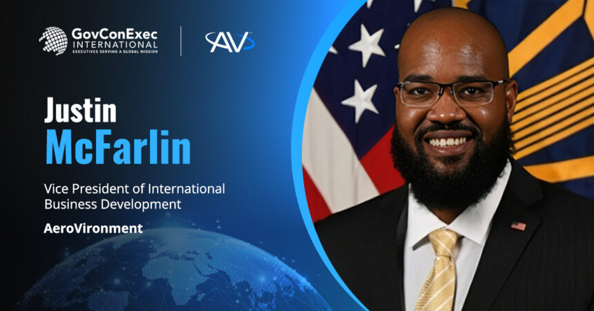 Justin McFarlin headshot. AeroVironment VP on Taiwan defense drone collab