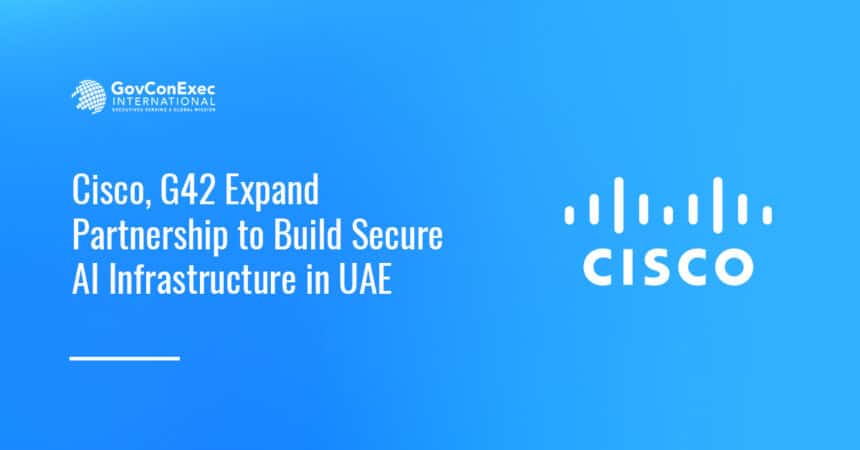 Cisco logo. Cisco and G42 expanded their collaboration to build a secure AI infrastructure in the UAE.