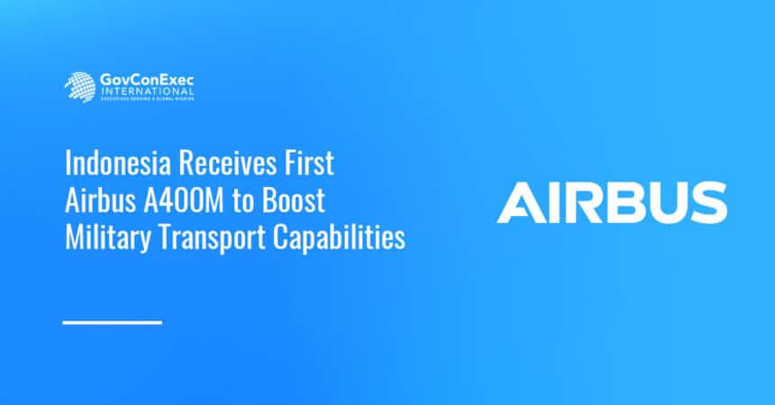 Airbus logo. Indonesia received its first A400M aircraft from Airbus.