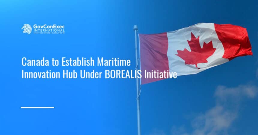 Canadian flag. Canada will build Maritime DISH in Halifax to accelerate secure maritime defense innovation.
