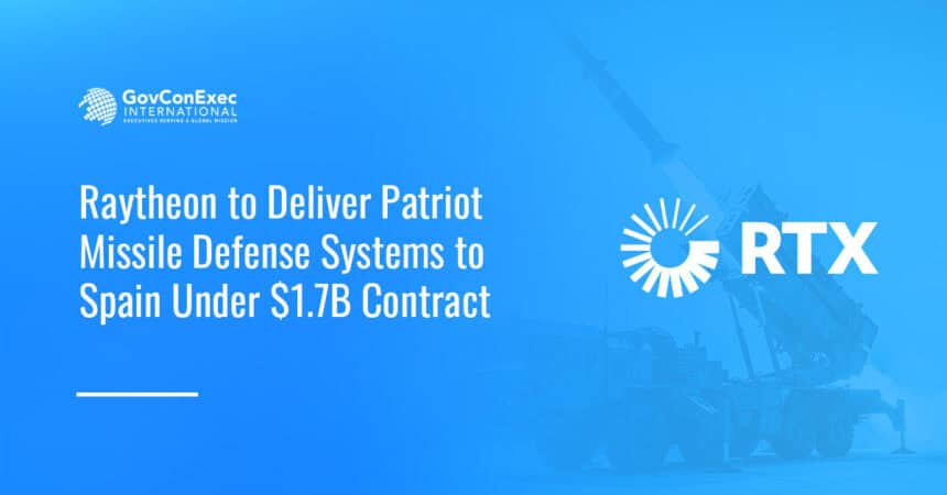 raytheon-rtx-spain-contract-award-fms-pariot-missile Raytheon's logo. Raytheon secured a contract from the Spanish government
