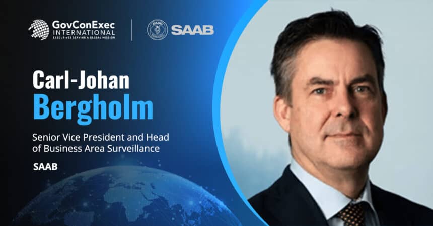 Saab SVP Carl-Johan Bergholm. Sweden has awarded Saab an order for sensors and command-and-control systems.