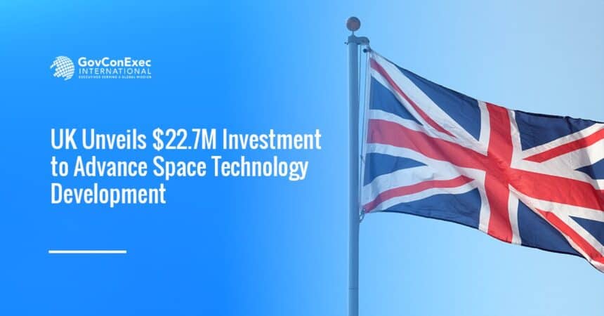 United Kingdom's flag. The U.K. government announced an investment of $22.7 million on 17 space technology projects