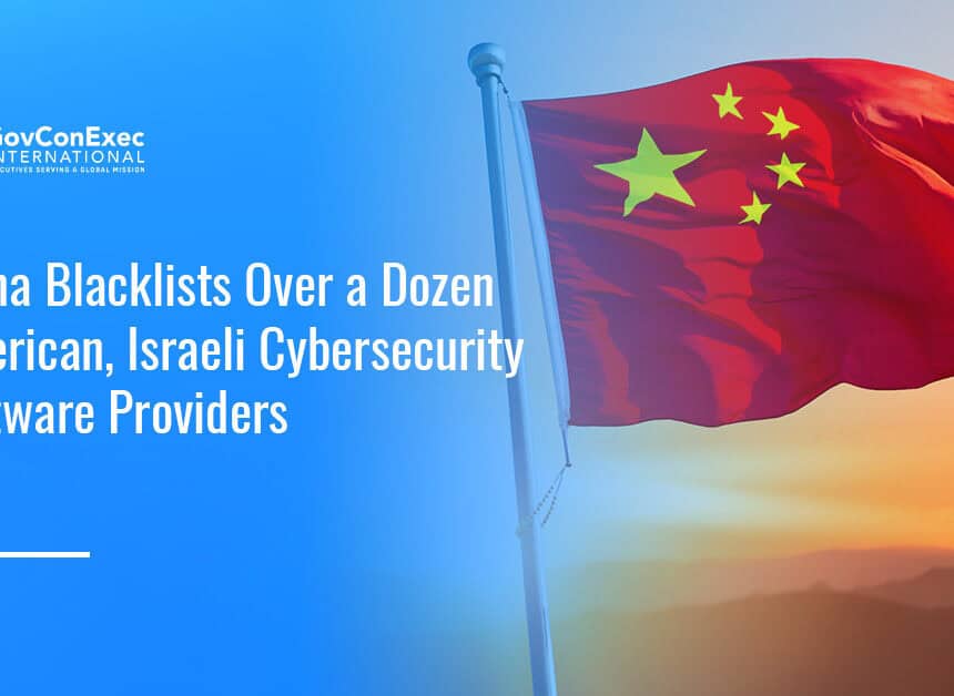 China's flag. China told Chinese companies not to use American and Israeli cybersecurity software