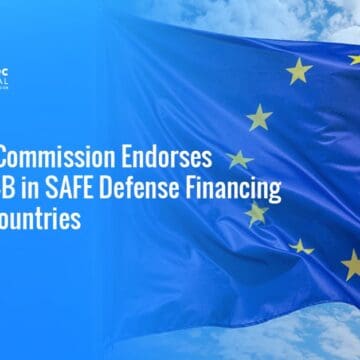 EU flag. The European Commission has endorsed the first SAFE defense financing plans.