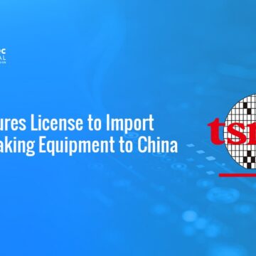 TSMC logo. TSMC has secured an annual license to import U.S. chipmaking equipment to its China facility.