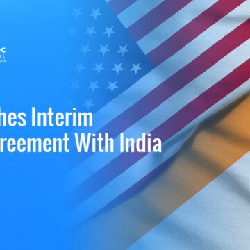 US and India flags. The U.S. and India have agreed on an interim reciprocal trade agreement.