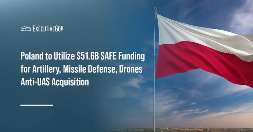 The Polish flag. Poland has detailed how it intends to use its SAFE funding