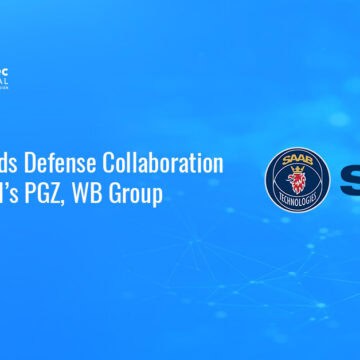 Saab logo. Saab has signed new agreements with Polish defense companies Polska Grupa Zbrojeniowa and WB Group.