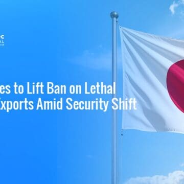 Japan flag. Japan has announced plans to lift its ban on lethal weapons exports.
