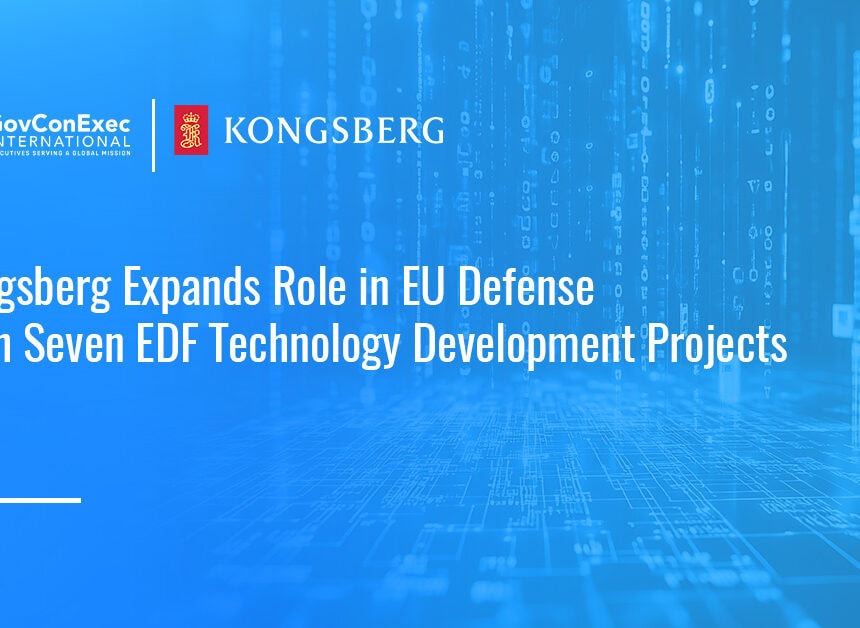 Kongsberg logo. Kongsberg said seven of its projects were selected under the European Defence Fund