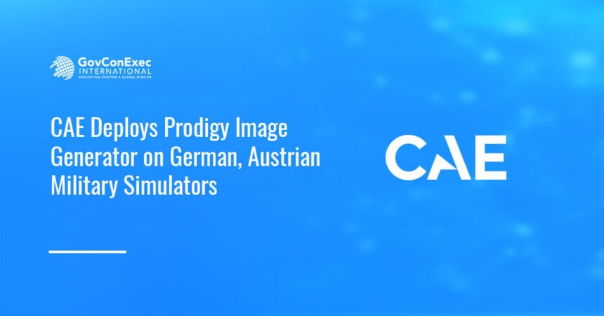 CAE logo. CAE has deployed its Prodigy image generator on German and Austrian military flight simulators.