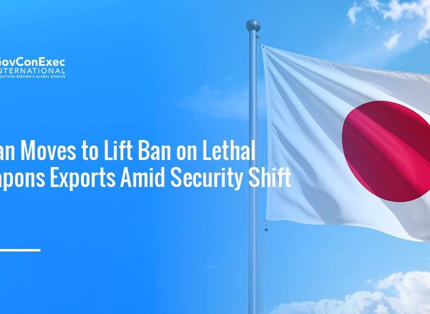 Japan flag. Japan has announced plans to lift its ban on lethal weapons exports.