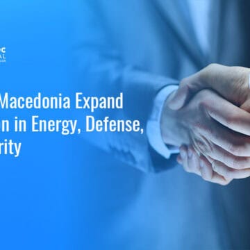 Two people shaking hands, representing partnership. A U.S.-North Macedonia dialogue strengthens ties in shared priorities
