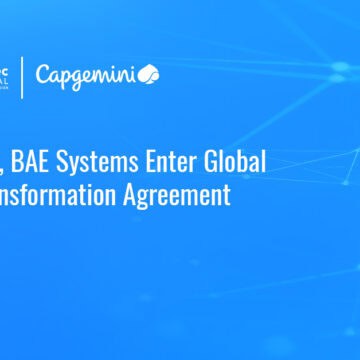 Capgemini logo. Capgemini has signed multi-year digital transformation deal with BAE Systems.