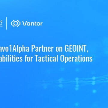 Vantor logo. Vantor and Bravo1Alpha have teamed up on tactical GEOINT and satellite intelligence tools.