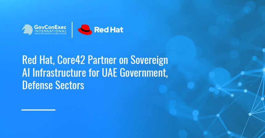 Red Hat logo. Core42 will use Red Hat tech to support sovereign private cloud environments.