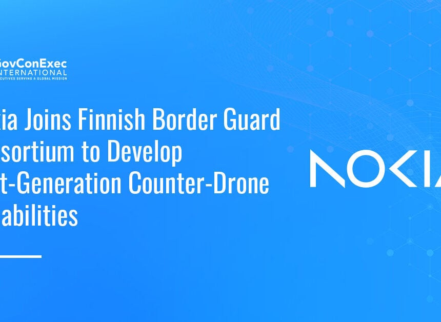 Nokia logo. The company has joined a Finnish Border Guard-led consortium to develop an integrated counter-UAS capability.