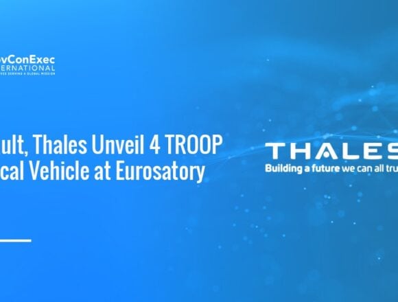 Thales logo. Renault Group and Thales unveiled 4 TROOP at Eurosatory 2026.