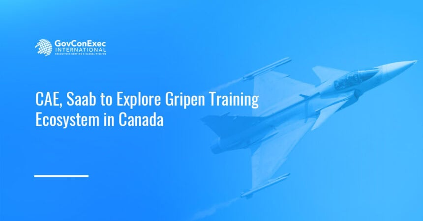 Gripen Fighter Jet. CAE and Saab have signed an MOU to explore a Canada-based Gripen fighter jet training system.