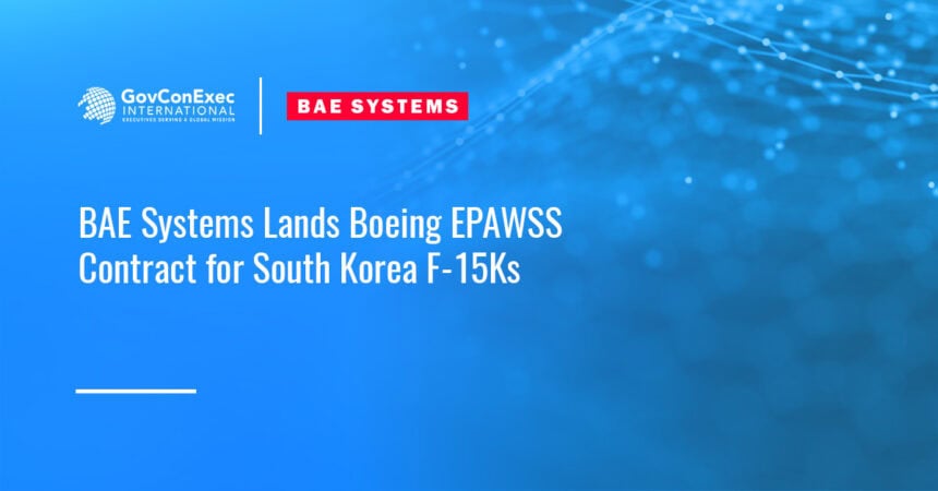 BAE Systems logo. Boeing awarded BAE Systems a contract to supply EPAWSS electronic warfare systems for South Korea.