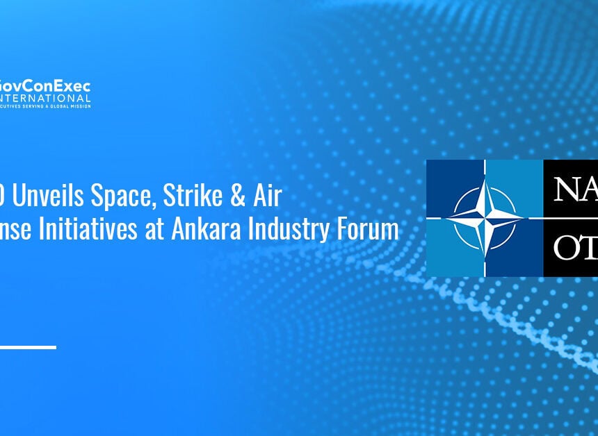 nato-ankara-forum-halo-counter-drone NATO logo. NATO allies unveiled new space, strike and air defense initiatives at the Ankara industry forum.