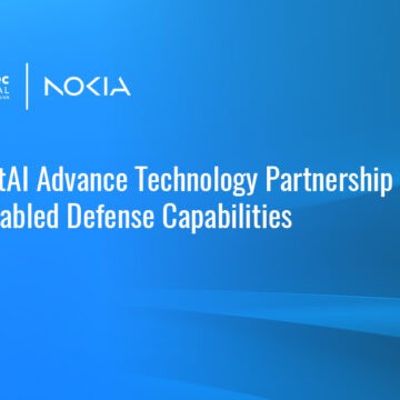 Nokia logo. Nokia and NestAI are developing artificial intelligence-enabled defense capabilities.