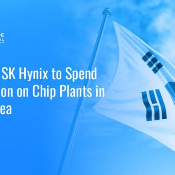 South Korea flag. Samsung Electronics and SK Hynix plan to invest over $520 billion in a new South Korea chip hub.