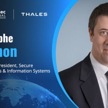 christophe-salomon-thales-hexaforce-ai-c2-launch Christophe Salomon. The Thales executive addressed the launch of HexaForce, an AI-enabled command and control system.